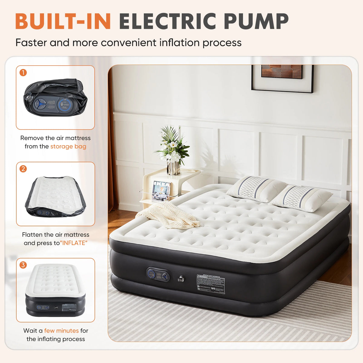 JHK Premium Thick Air Mattress For Comfortable Indoor Use