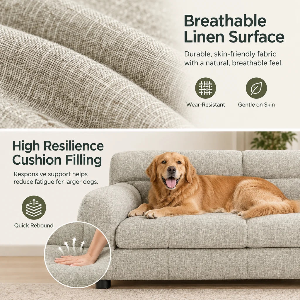 Modern Comfortable Dog Recliner Sofa With Backrest And Armrests