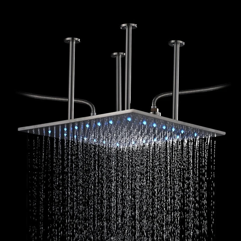 Shinesia Square LED Rainfall Shower Head Color Changing Lights
