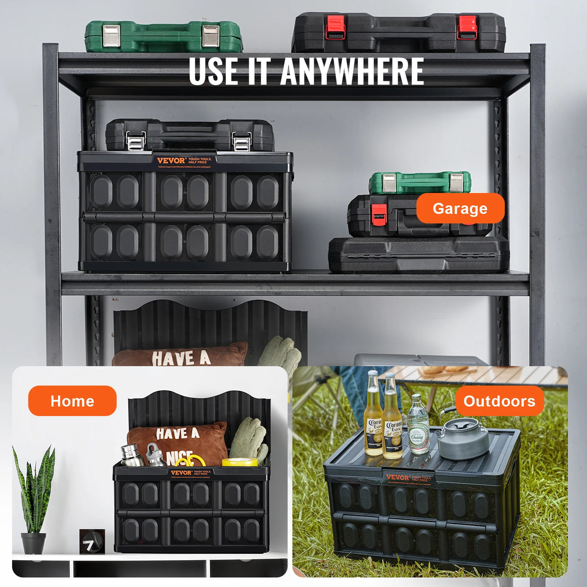 Collapsible Stackable Storage Bins With Lids For Organization