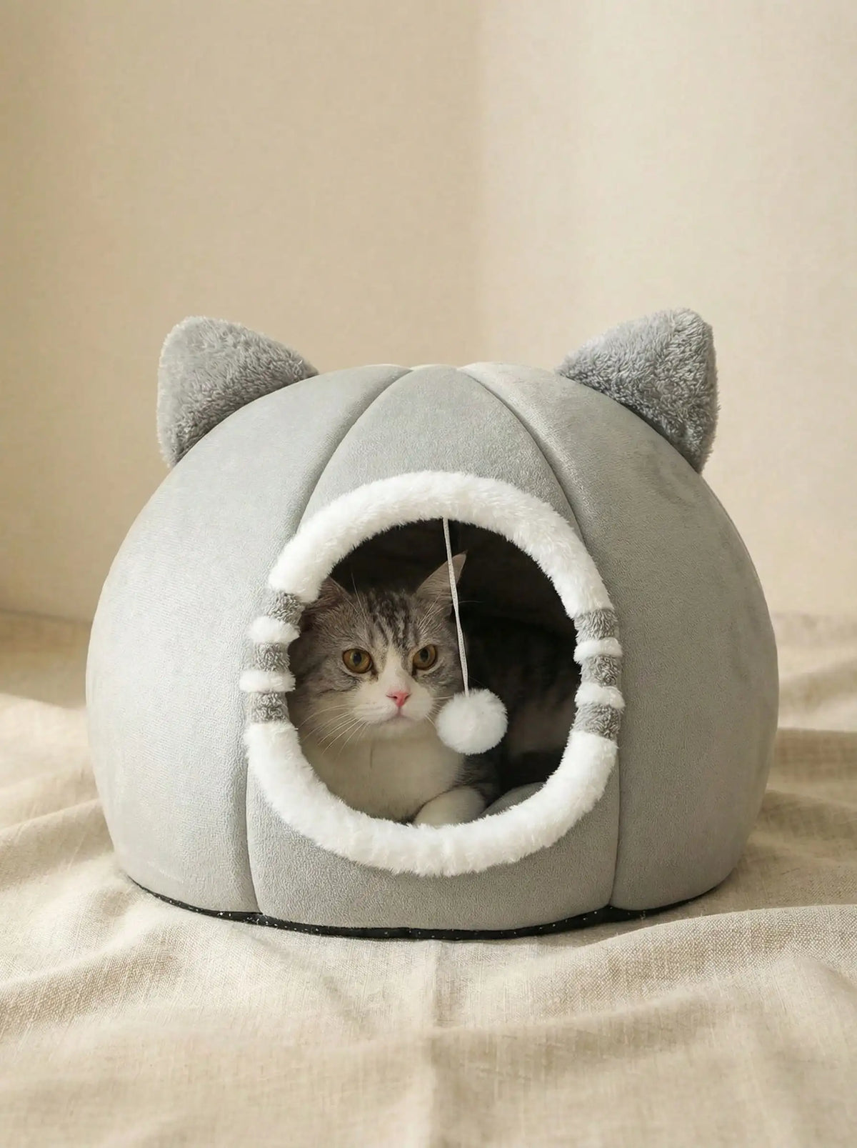 Washable Cat Bed Super Soft Kitten House With AntiSlip Bottom