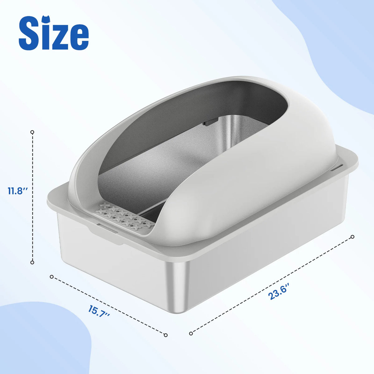 Stainless Steel Cat Litter Box With Lid And Scoop Included