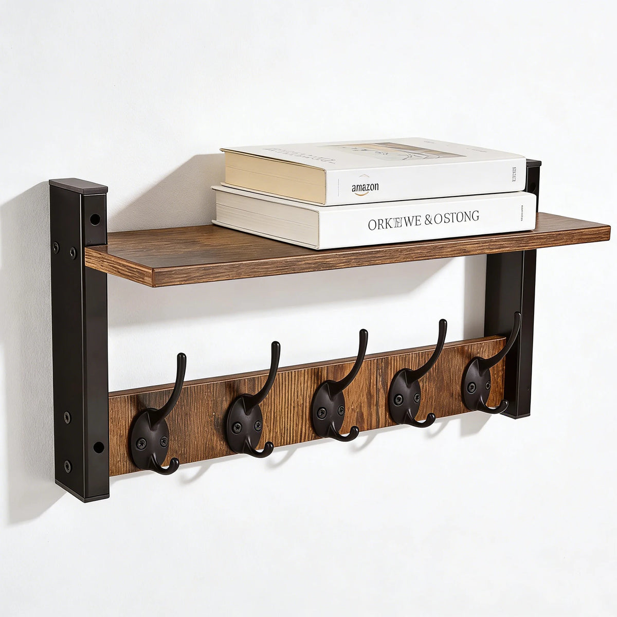 Wall Mounted Storage Rack With Mounting Hardware For Home Organization