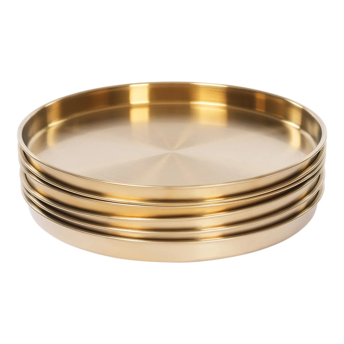 Bymaocar Round Stainless Steel Serving Trays For Home Decor