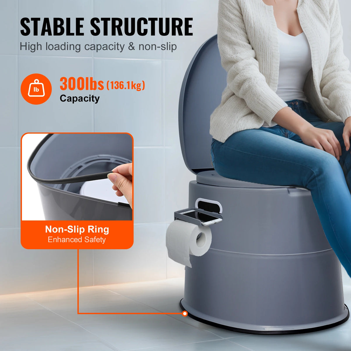 SucceBuy Portable Camping Toilet With Detachable Bucket For Travel