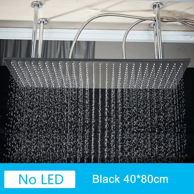 Shinesia Square LED Rainfall Shower Head Color Changing Lights