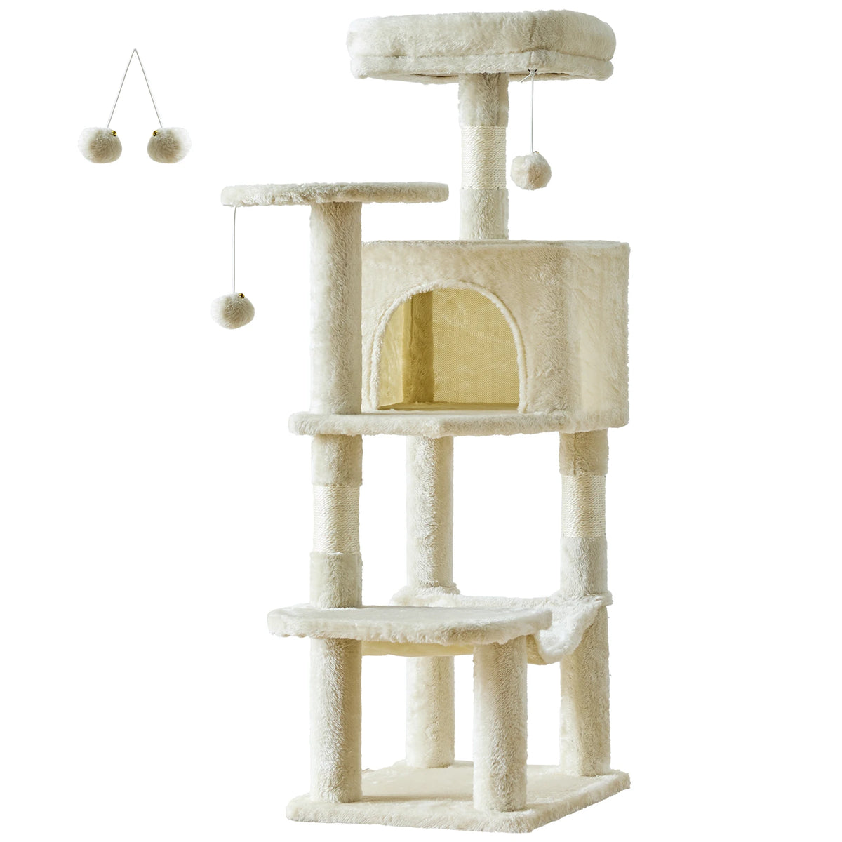 JHK Four Tier Cat Tree With Natural Sisal Scratching Posts