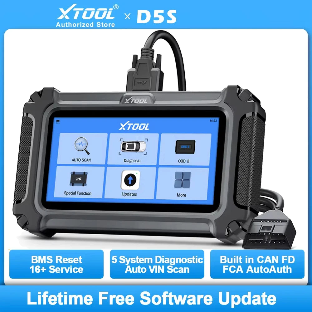 XTOOL D5S Auto OBD2 Scanner Featuring Complete System Reset Functions