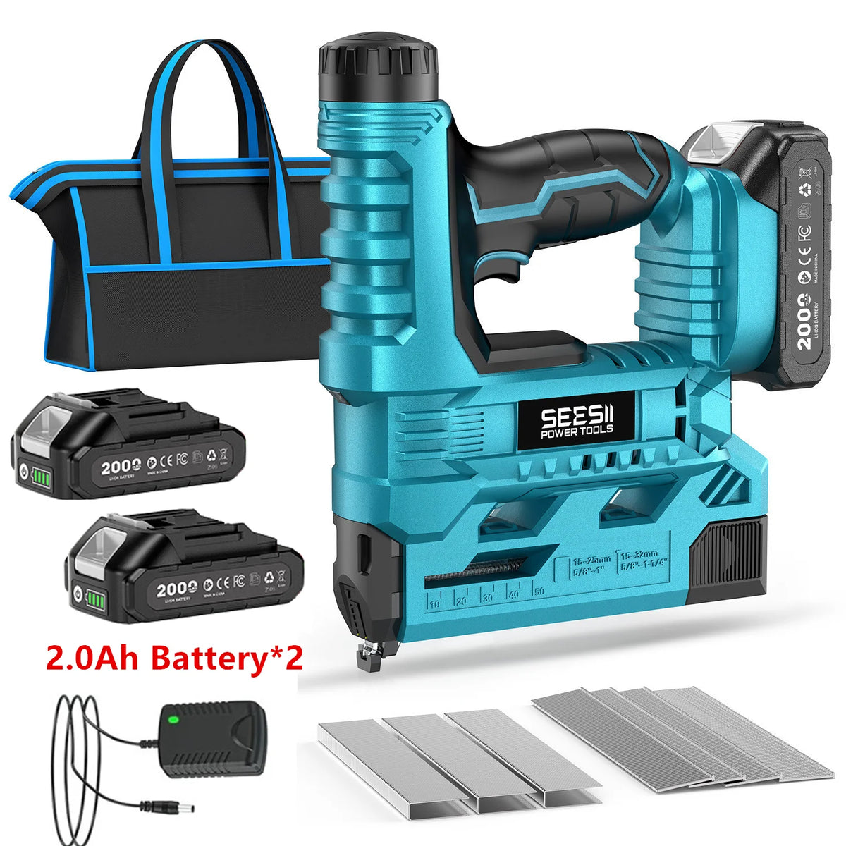 Seesii Cordless Brad Nailer 18 Gauge With Battery Kit