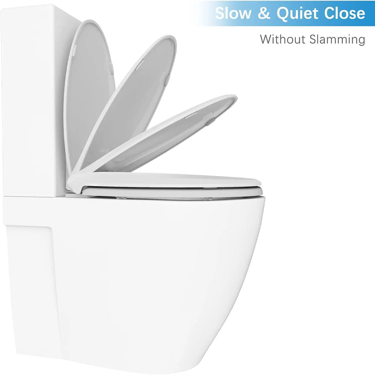 Slow Close Quiet Quick Release Toilet Seat With Durable Thickened Form