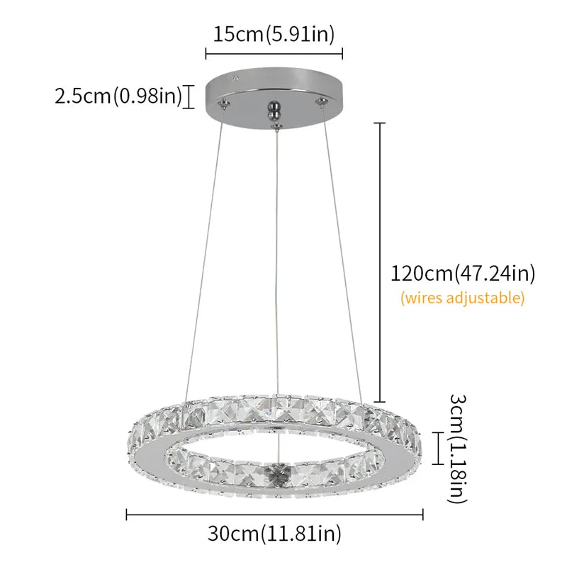 GreeLustr Modern LED Ring Pendant Chandelier For Living Room