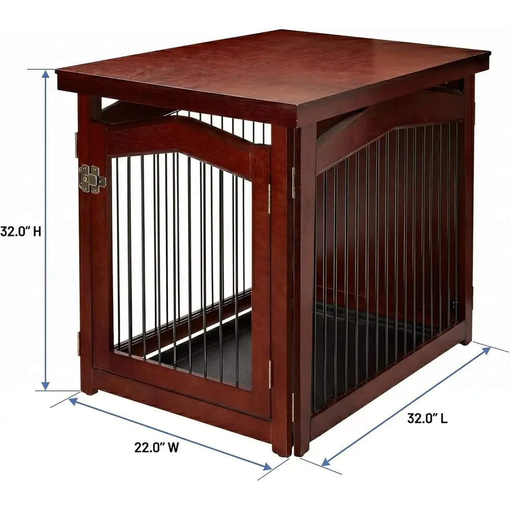 Dual Purpose Wooden Pet Crate Converts Easily Into Gate