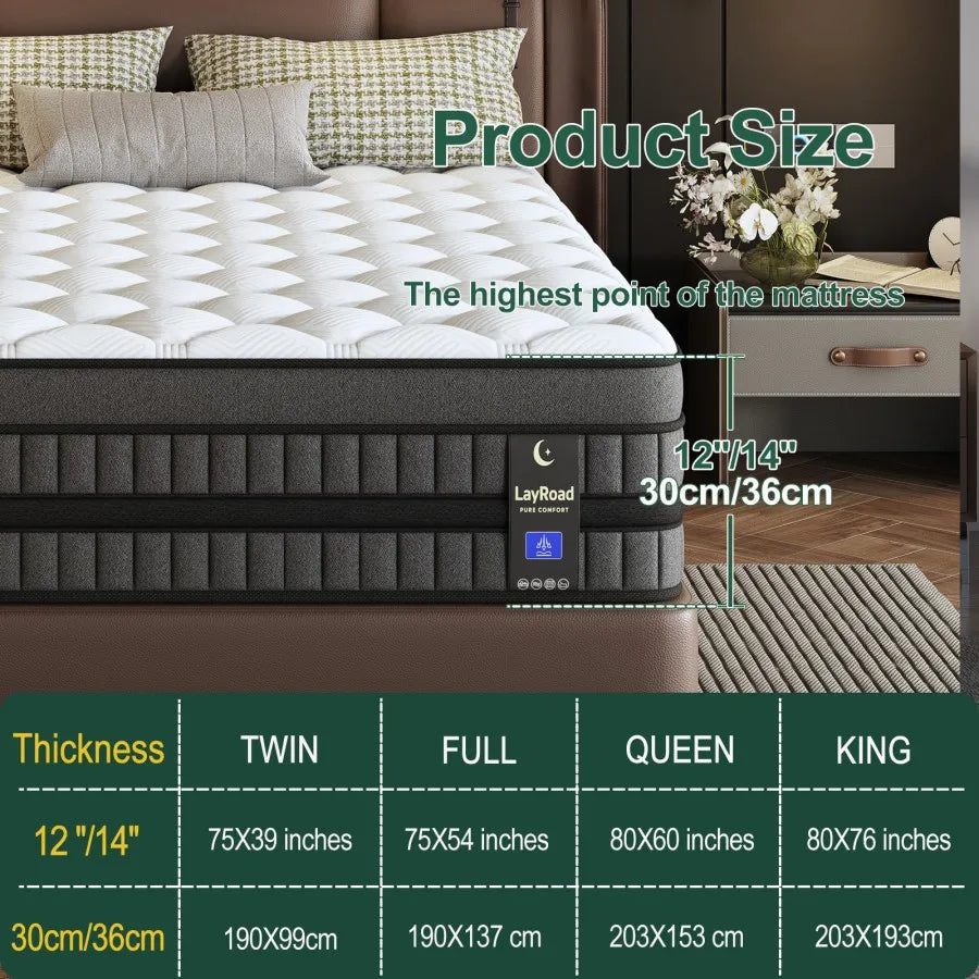 Layroad Hybrid Memory Foam Mattress With Pocket Springs