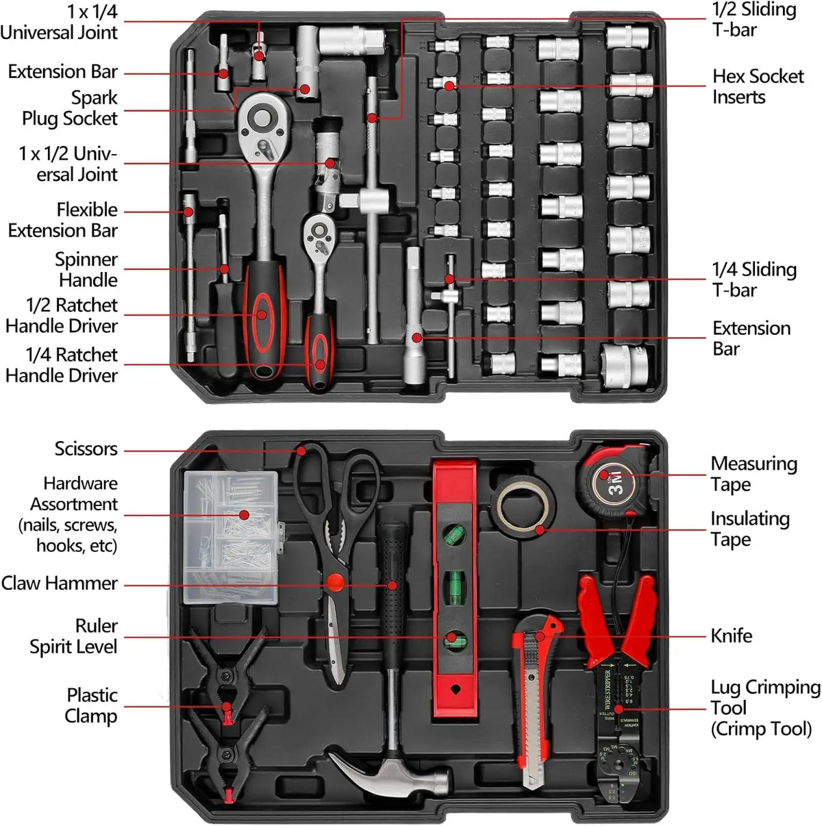 799 Piece Portable Mechanics Tool Set With Rolling Trolley Case