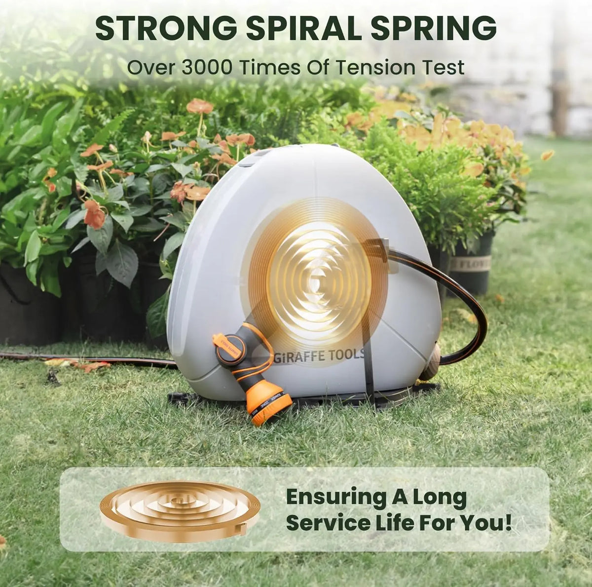 Giraffe Tools Heavy Duty Automatic Rewind Garden Hose Reel