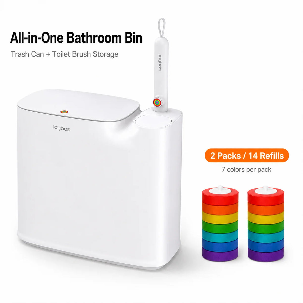 Joybos Bathroom Trash Can With Disinfecting Brush Set