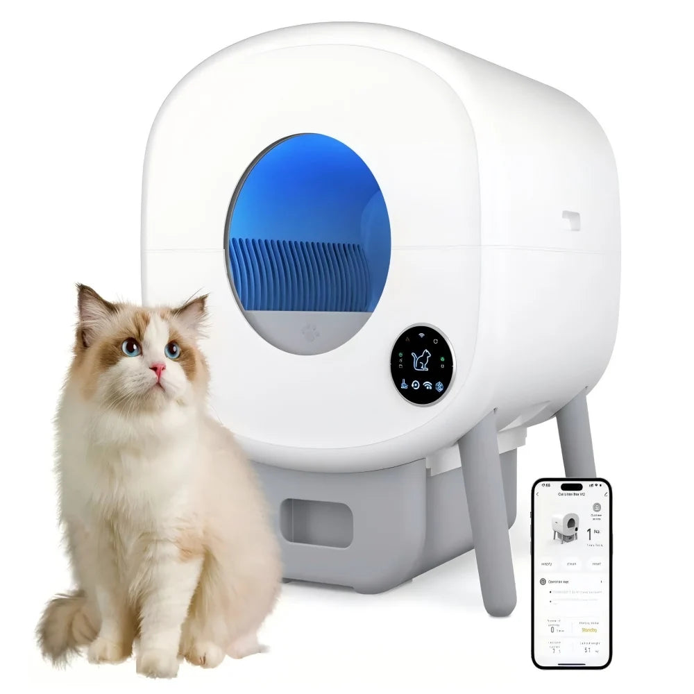 Automatic Smart App Controlled Cat Litter Box With Safety Sensors