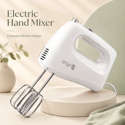 400W Electric Hand Mixer Featuring Turbo Beaters And Whisk Attachment