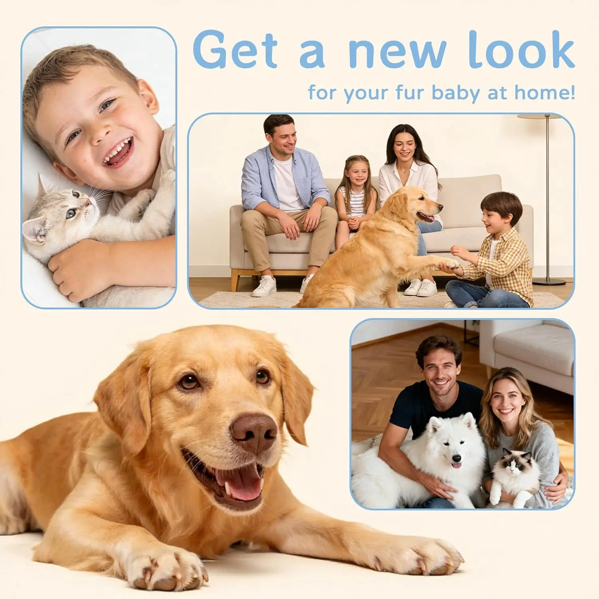 Professional Dog Grooming Vacuum Brush For Pet Hair Shedding