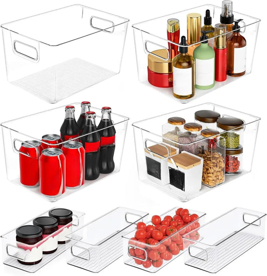 Clear Plastic Storage Bins Pantry Organizer Containers For Kitchen Home
