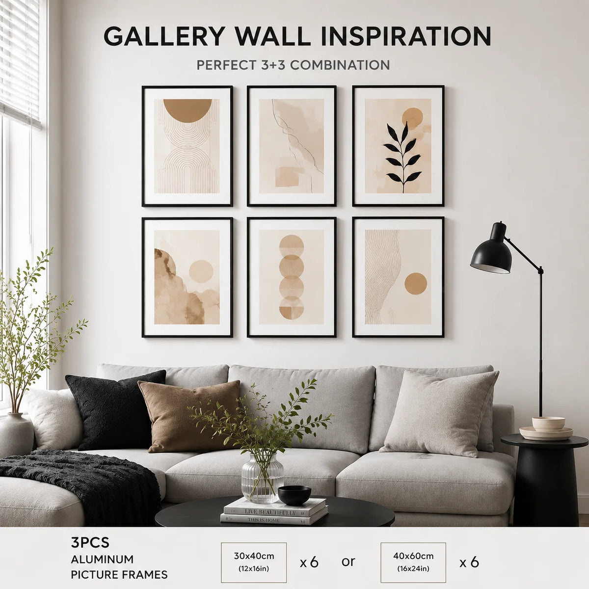Minimalist Aluminum Picture Frames With Mat For Gallery Wall Art