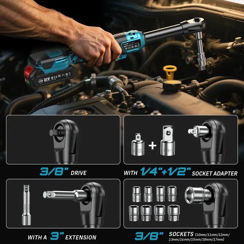 Seesii Brushless Cordless Electric Wrench With Rechargeable Battery
