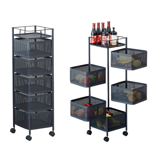 HobbyLane 5 Tier Rotating Vegetable Storage Rack With Wheels