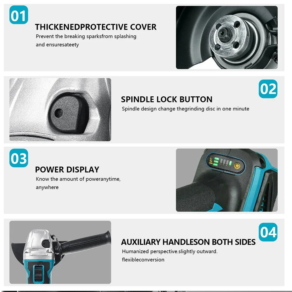 Magnitt Brushless Cordless Angle Grinder Power Tool