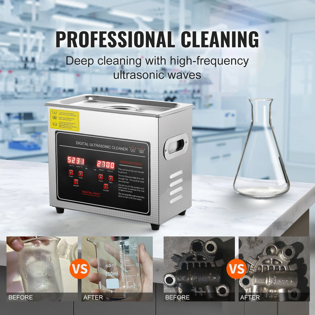 SucceBuy Stainless Steel Ultrasonic Cleaner With Digital Display