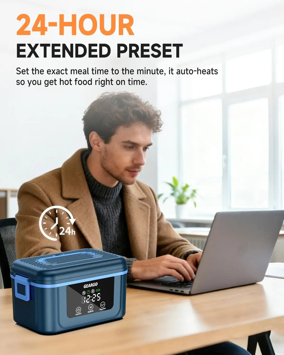 Cordless Electric Heated Lunch Box With Portable Rechargeable Battery