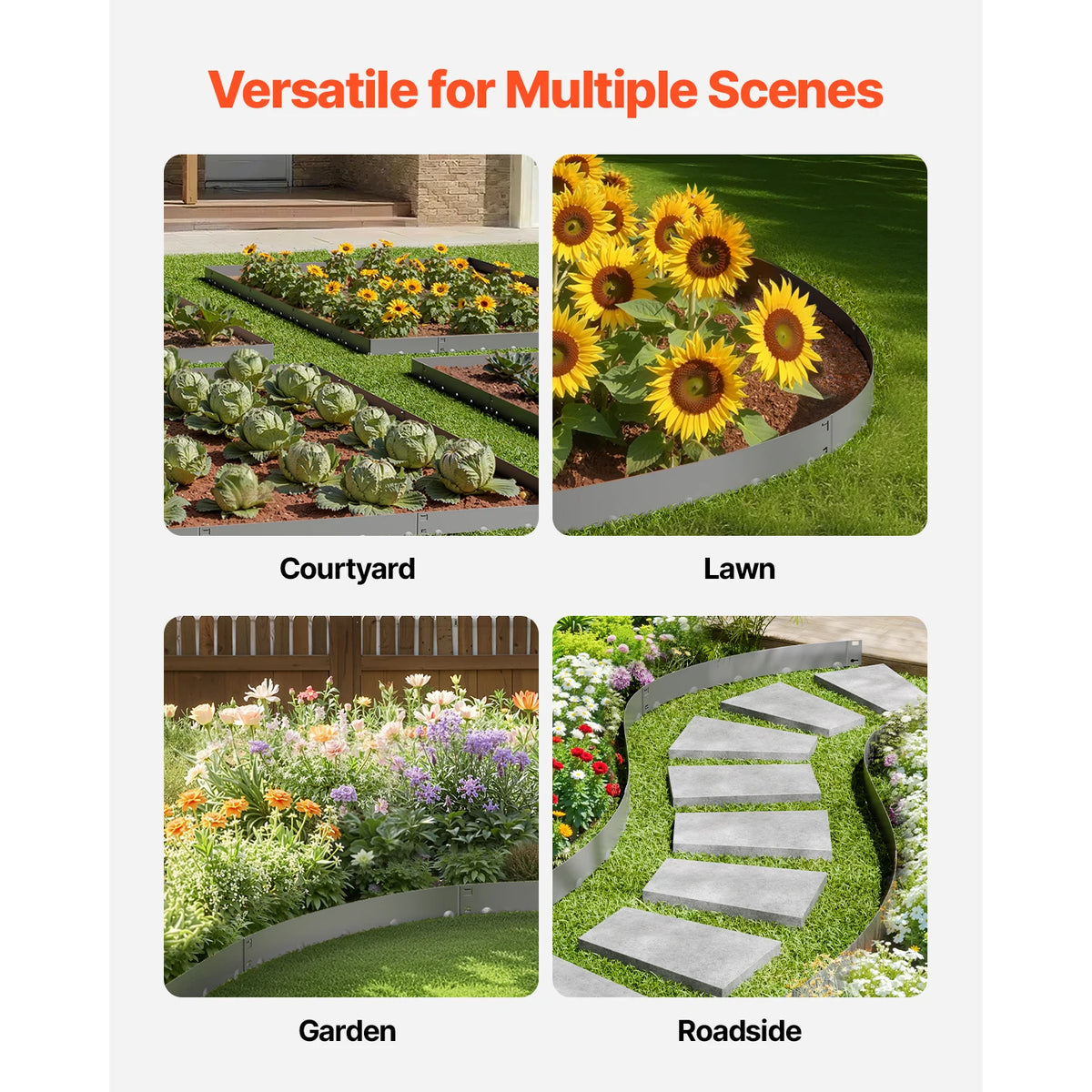 Rust Resistant Galvanized Steel Landscape Edging Border
