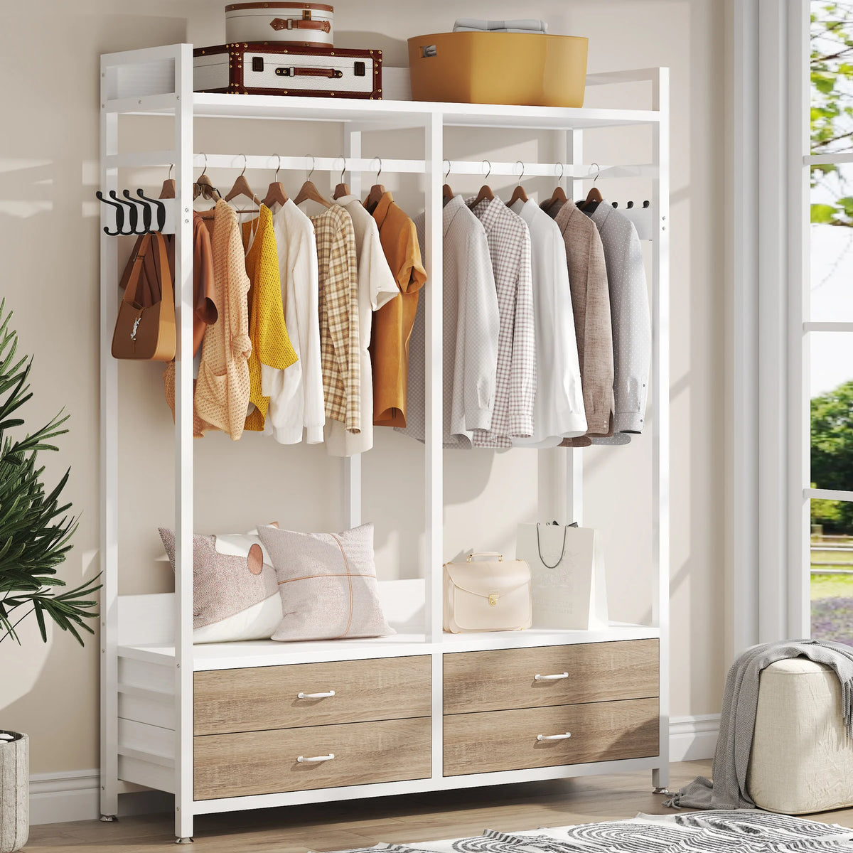 Tribesigns Heavy Duty Freestanding Closet Organizer With Drawers And Shelves