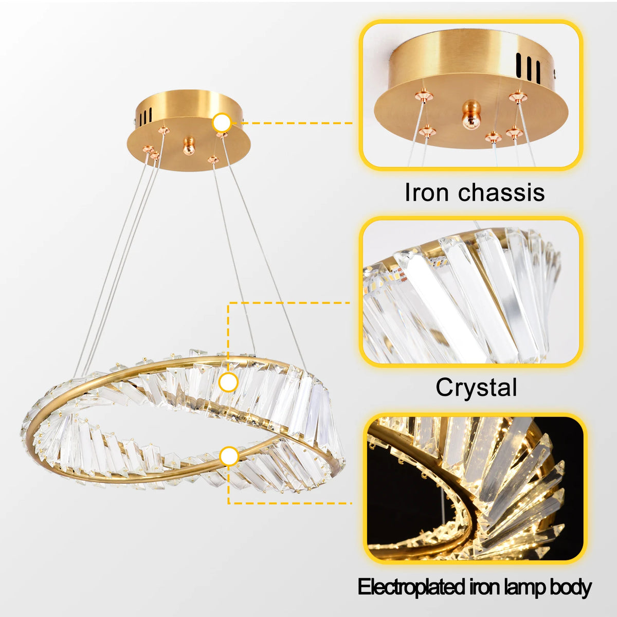 GreeLustr Modern LED Ring Pendant Chandelier For Living Room