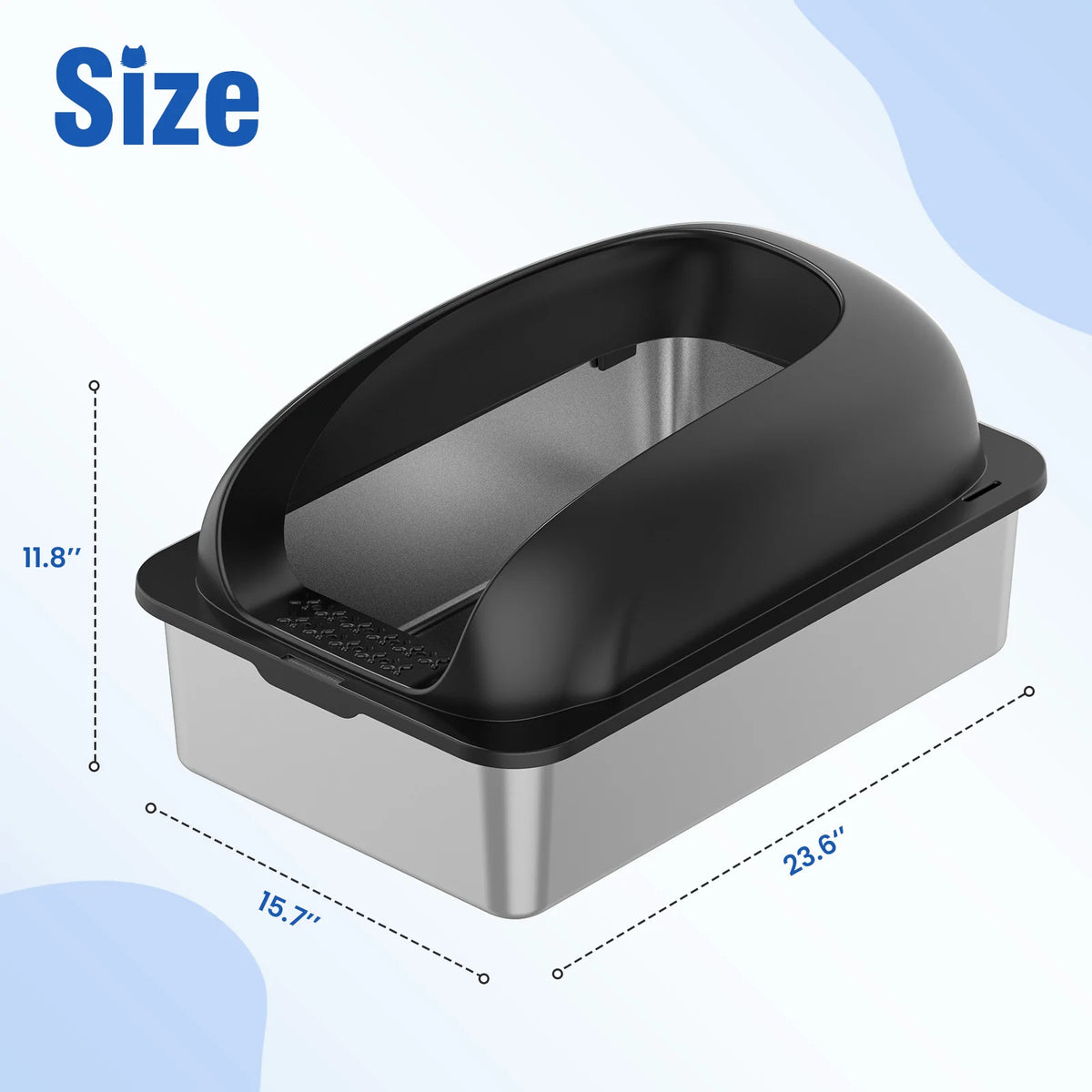 Stainless Steel Cat Litter Box With Lid And Scoop Included