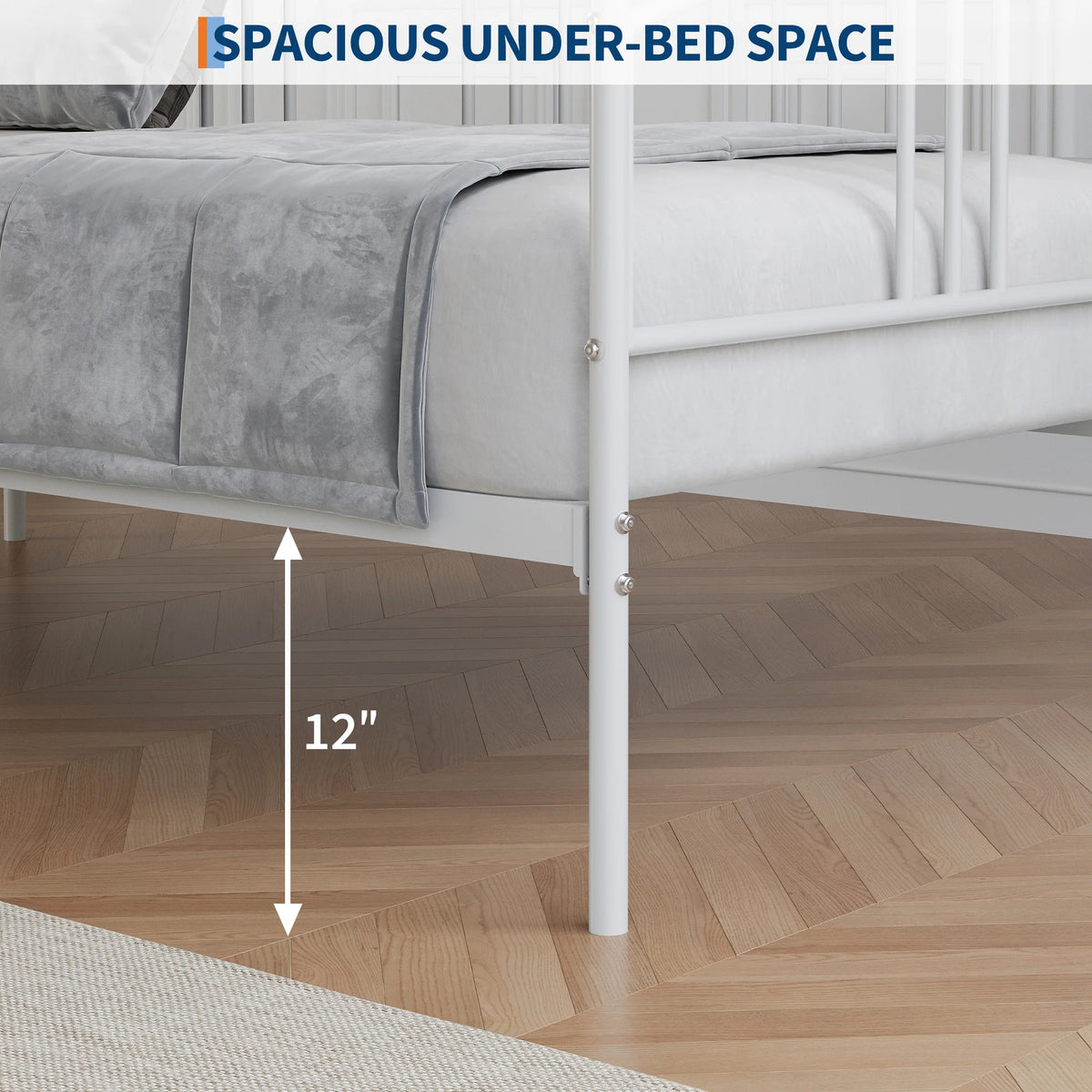 Gaomon Classic Metal Daybed With Trundle And Steel Slat Support