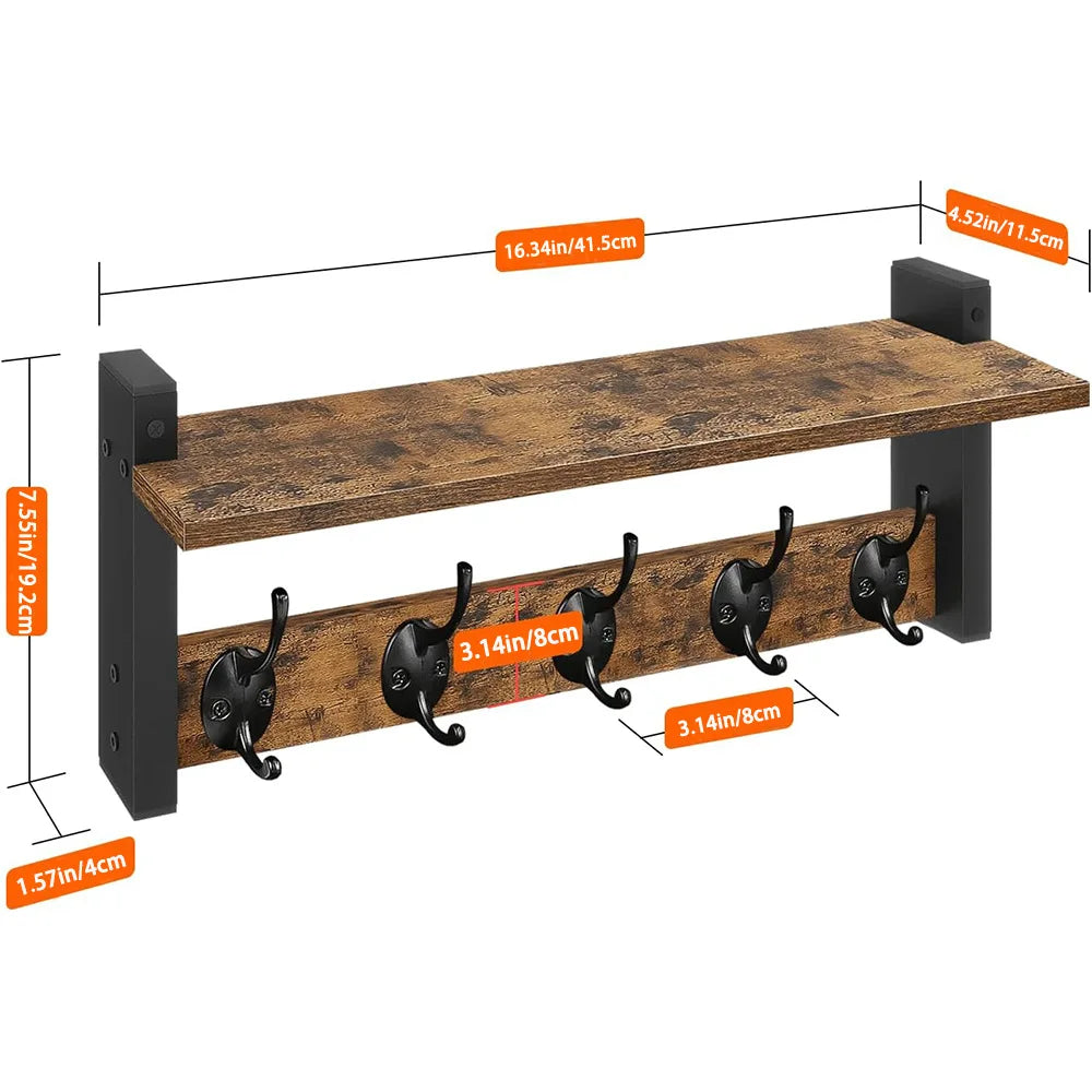 Wall Mounted Storage Rack With Mounting Hardware For Home Organization