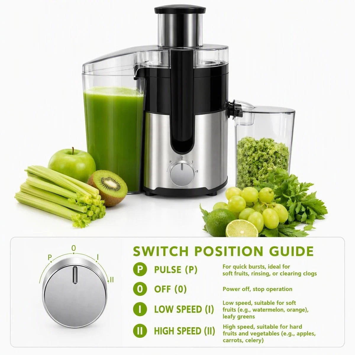 Stainless Steel Centrifugal Juicer For Rapid High Yield Fresh Juice