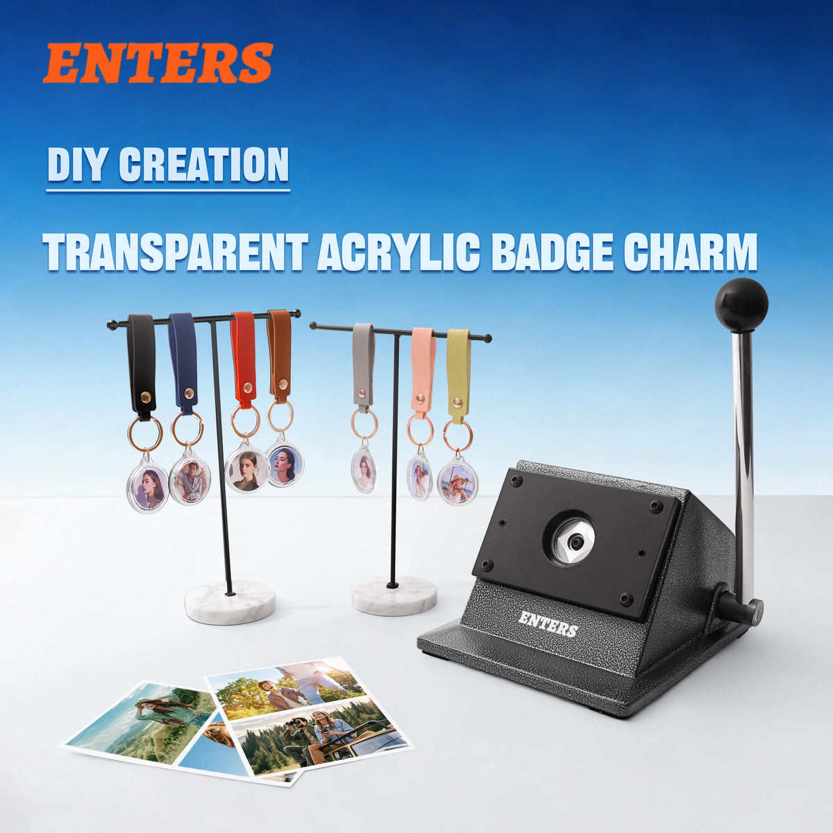 Round Photo Paper Cutter Kit For Key Chain DIY Crafts
