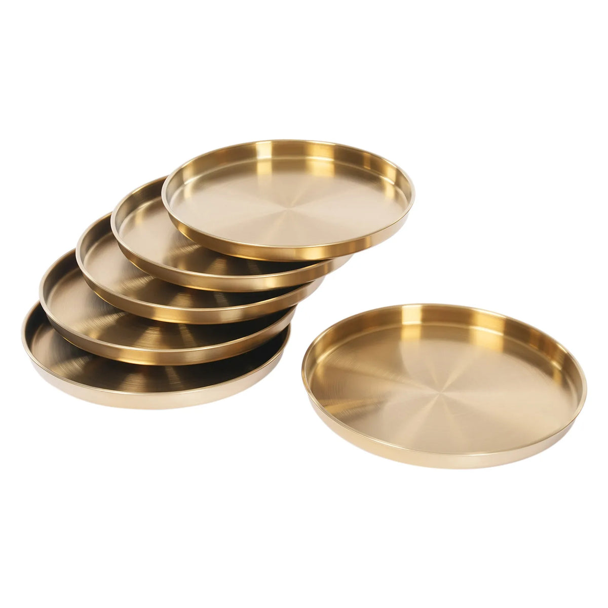 Bymaocar Round Stainless Steel Serving Trays For Home Decor