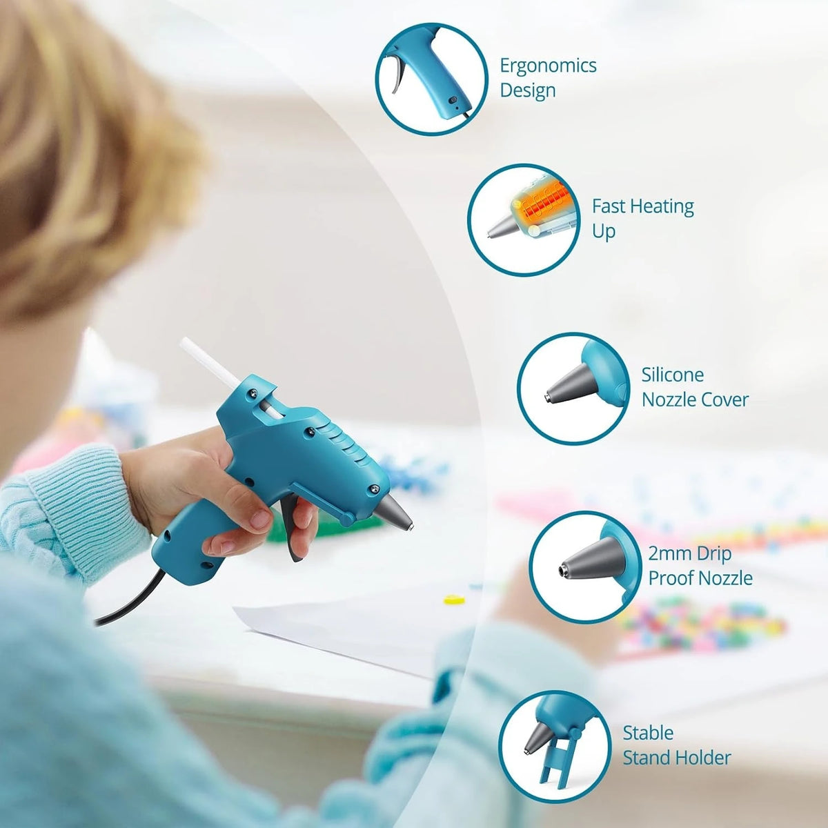 Parrior Quick Heating Anti Drip Hot Glue Gun For Crafting