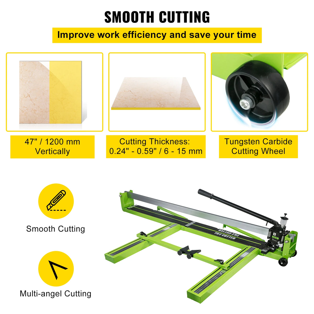 Professional Manual Tile Cutter Featuring Infrared Laser Positioning