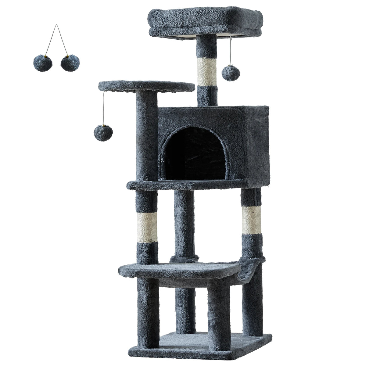 JHK Four Tier Cat Tree With Natural Sisal Scratching Posts