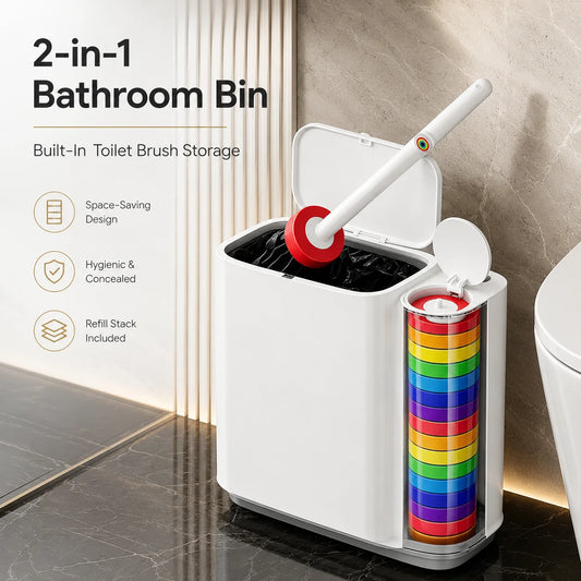 Joybos Bathroom Trash Can With Disinfecting Brush Set