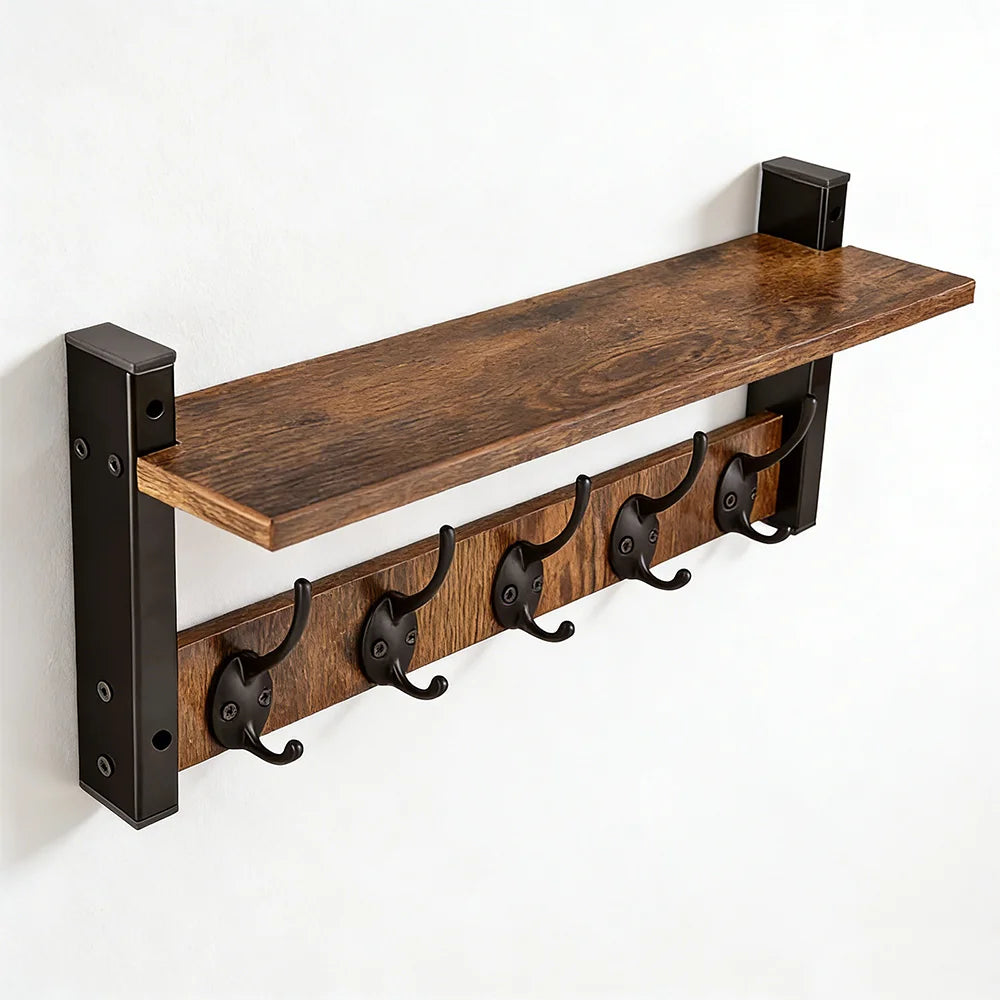 Wall Mounted Storage Rack With Mounting Hardware For Home Organization