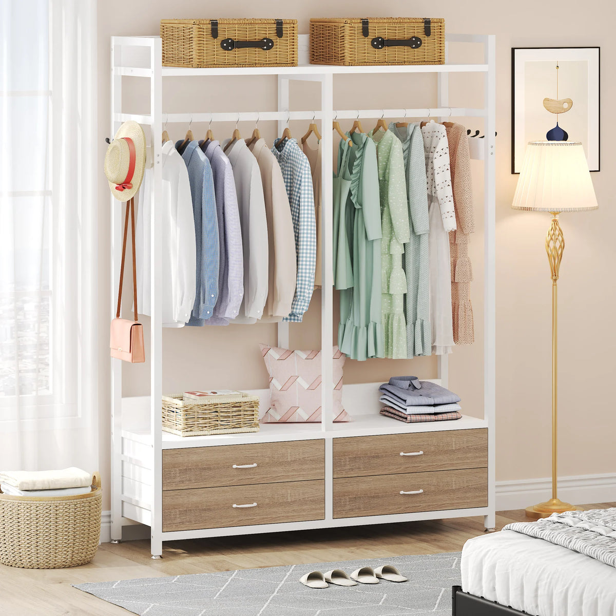 Tribesigns Heavy Duty Freestanding Closet Organizer With Drawers And Shelves