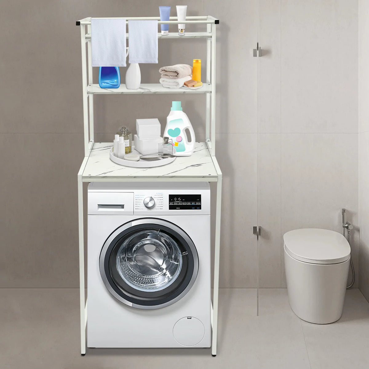 Three Tier Over Washer And Dryer Multi Shelf Storage Rack