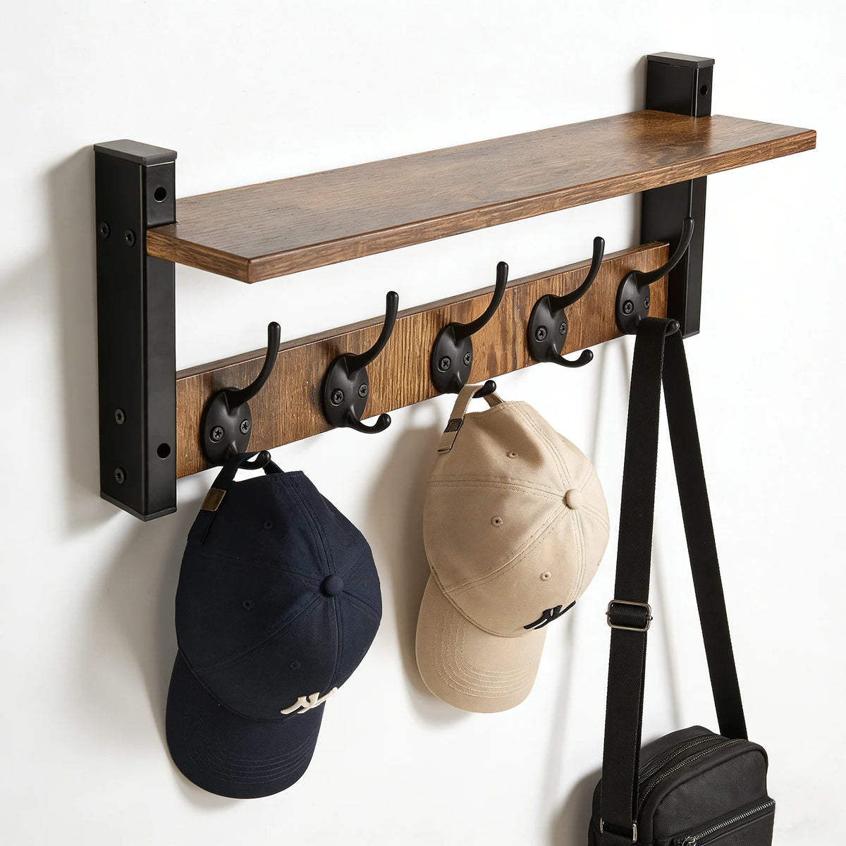 Wall Mounted Storage Rack With Mounting Hardware For Home Organization