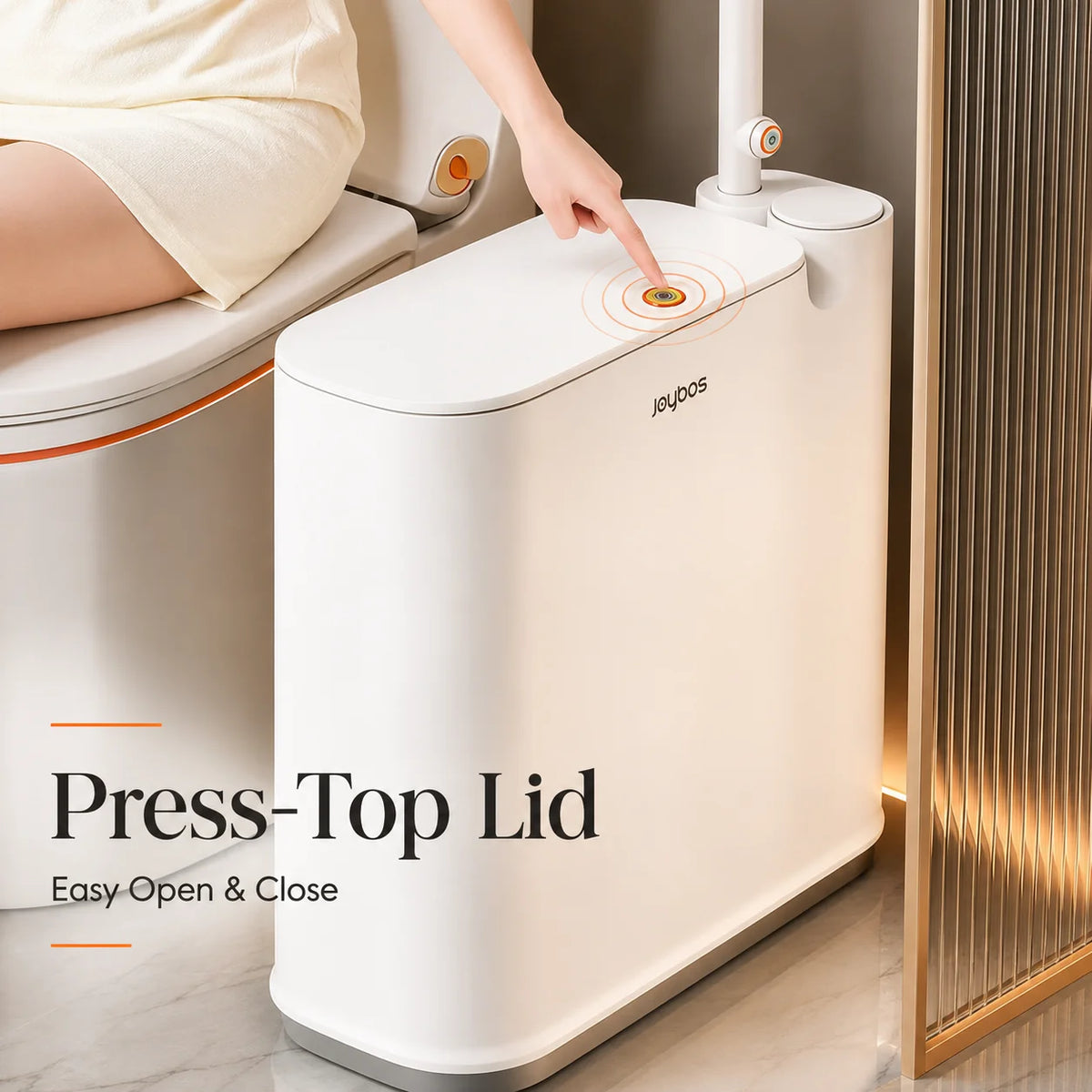 Joybos Bathroom Trash Can With Disinfecting Brush Set