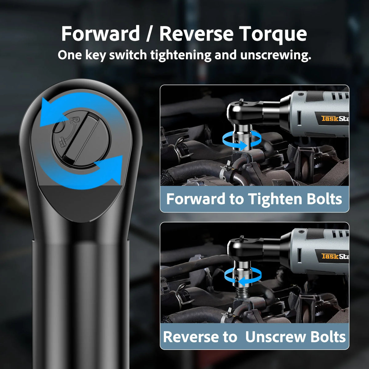 Taskstar 12V Electric Ratchet Wrench Kit With Two Rechargeable Batteries