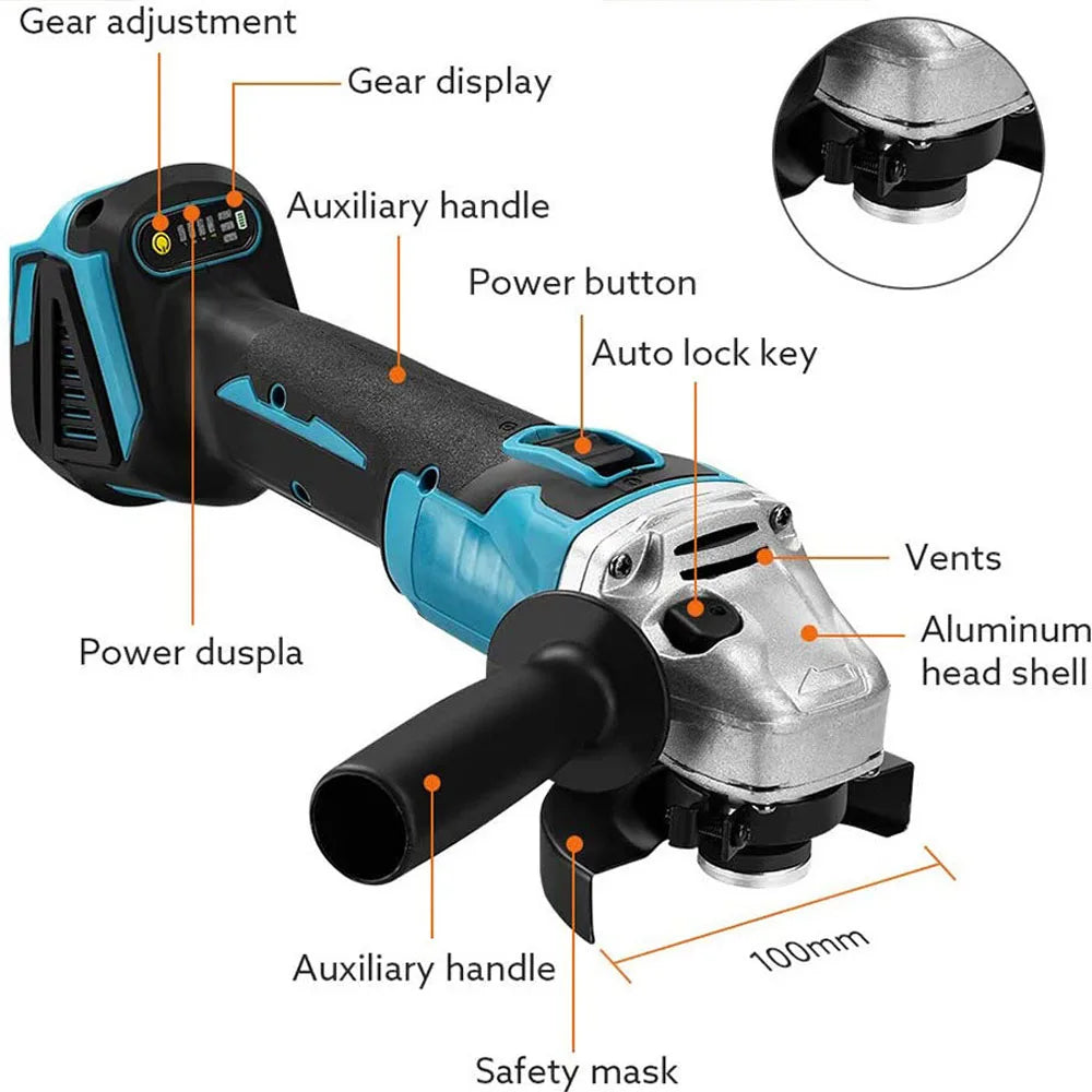 Magnitt Brushless Cordless Angle Grinder Power Tool